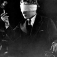 Chaplin blindfolded